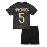 Fotbalové Dres Paris Saint-Germain Marquinhos #5 Dětské Alternativní 2023-24 Krátký Rukáv (+ trenýrky)